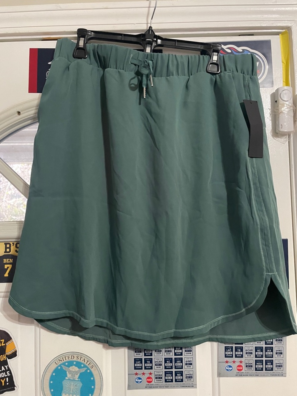 Relaxed Green Drawstring Skirt